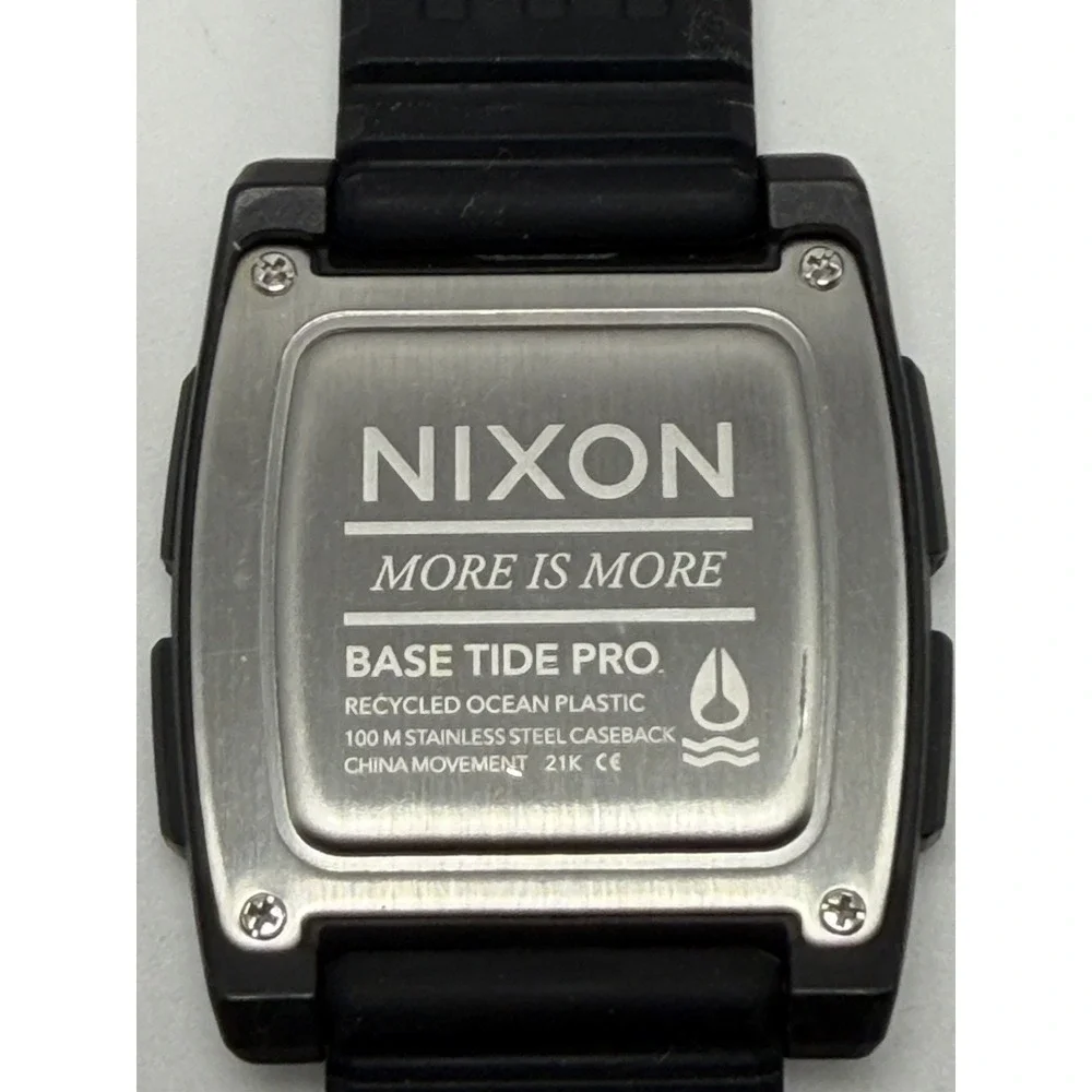 Nixon Base Tide Pro New Battery Digital Watch Black Surf Tactical Mens 42MM 8.5